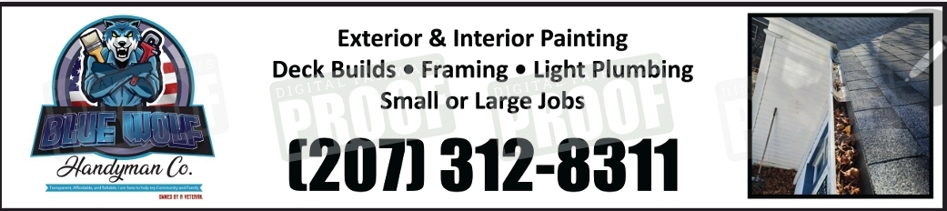 Blue Wolf Handyman Co. wolf logo